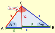 ein rechtwinkliges Dreieck ABC
